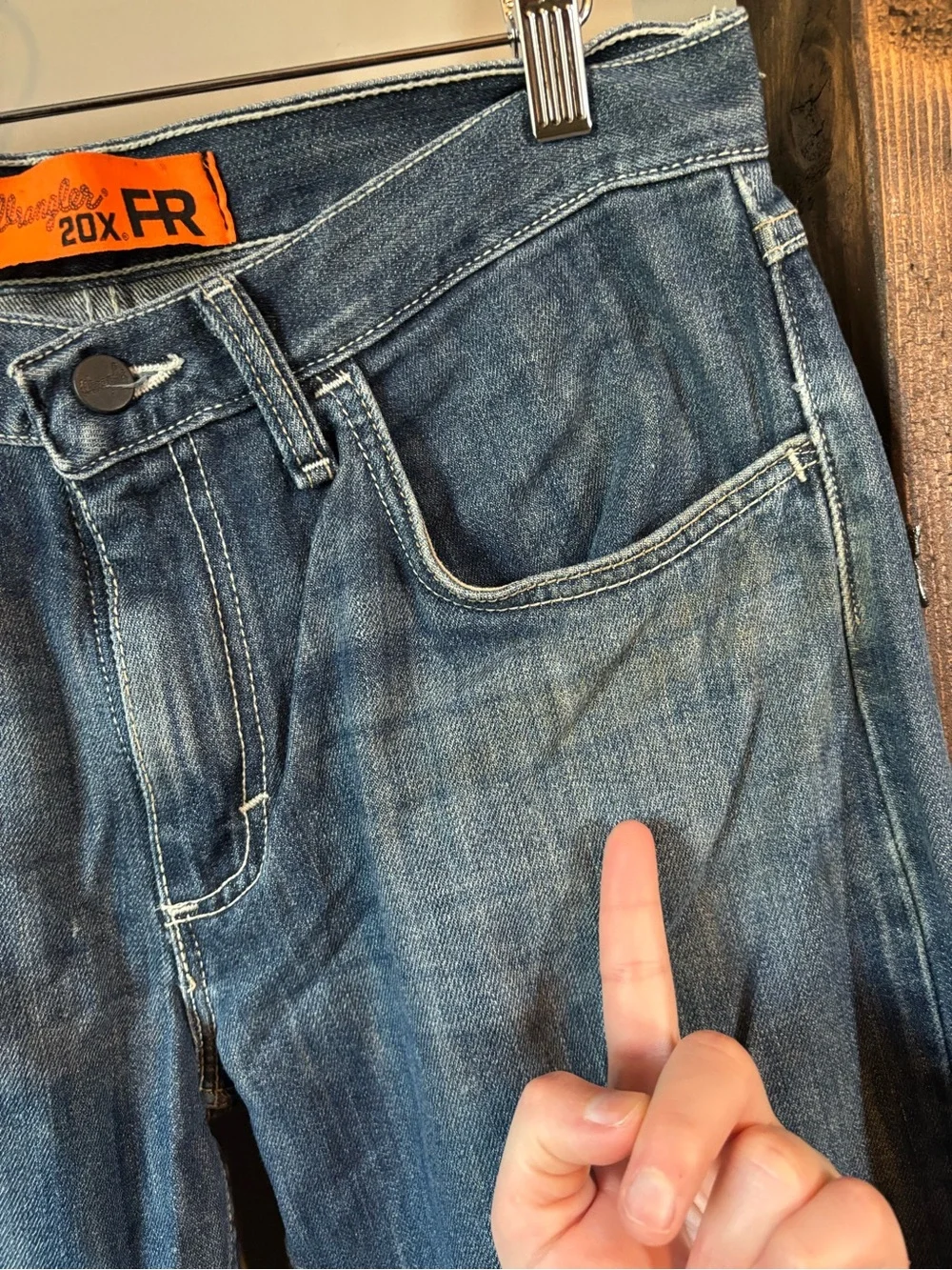 Wrangler 20X FR Men's Flame Resistant Jeans 31x32 CAT2 Blue Work Denim